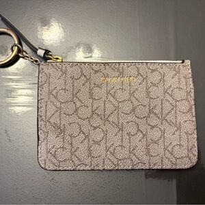 Calvin Klein Beige Monogram Pouch
